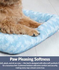 MidWest Homes for Pets QuietTime Fashion XXS Dog Bed - Blue Faux Fur Bolster, Ultra-Soft and Machine Washable, Fits 18-Inch Crates and Carriers, for Small Dogs and Cats
