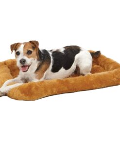 MidWest Homes for Pets QuietTime Fashion XXS Dog Bed - Blue Faux Fur Bolster, Ultra-Soft and Machine Washable, Fits 18-Inch Crates and Carriers, for Small Dogs and Cats