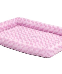MidWest Homes for Pets QuietTime Fashion XXS Dog Bed - Pink Faux Fur Bolster, Ultra-Soft and Machine Washable, Fits 18-Inch Crates and Carriers, for Small Dogs and Cats