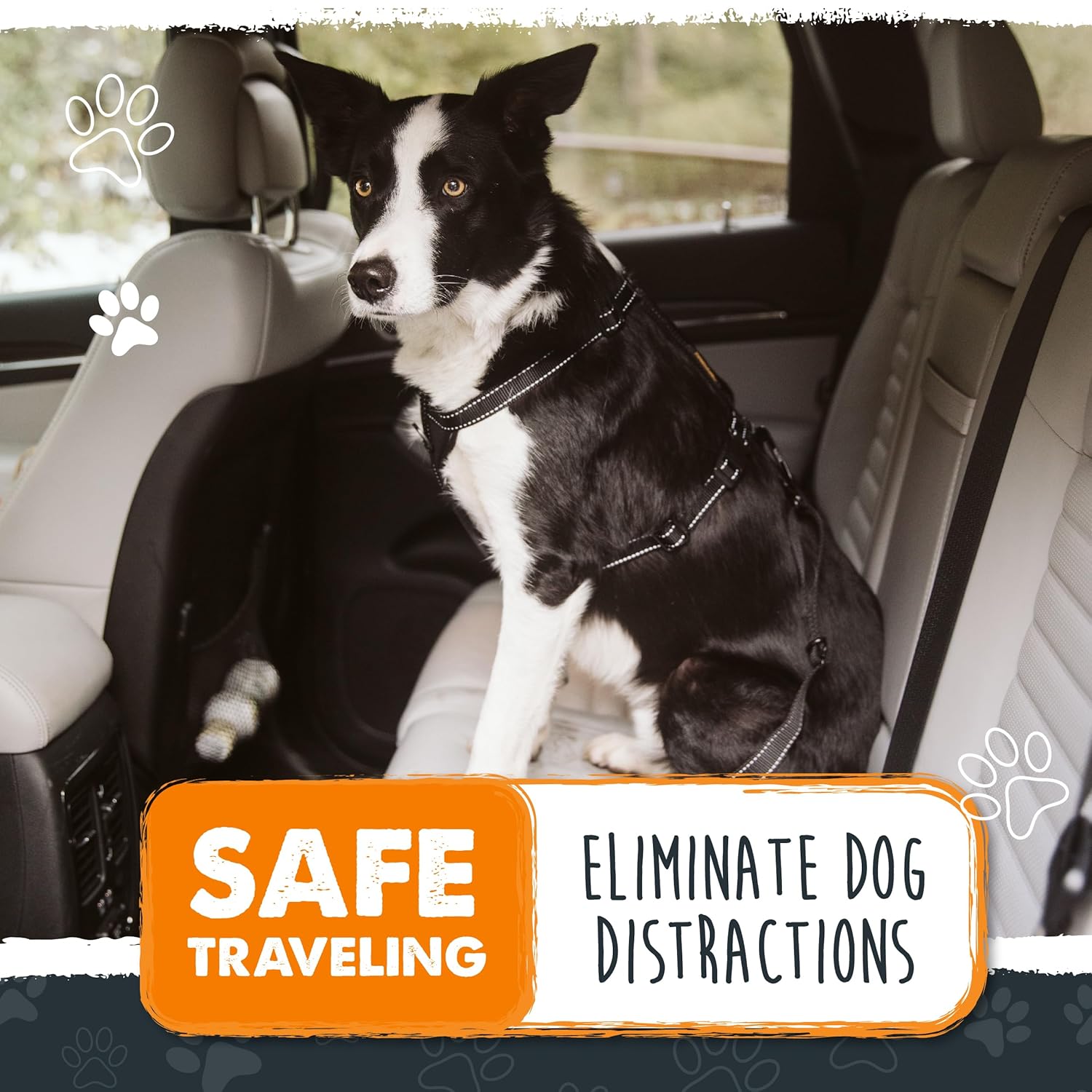 Mighty Paw Dog Seat Belt for Car - Safe Distraction Free Driving, Heavy-Duty Design with Aviation Grade Aluminum Carabiner, Adjustable Dog Seatbelt Harness for Small, Medium and...