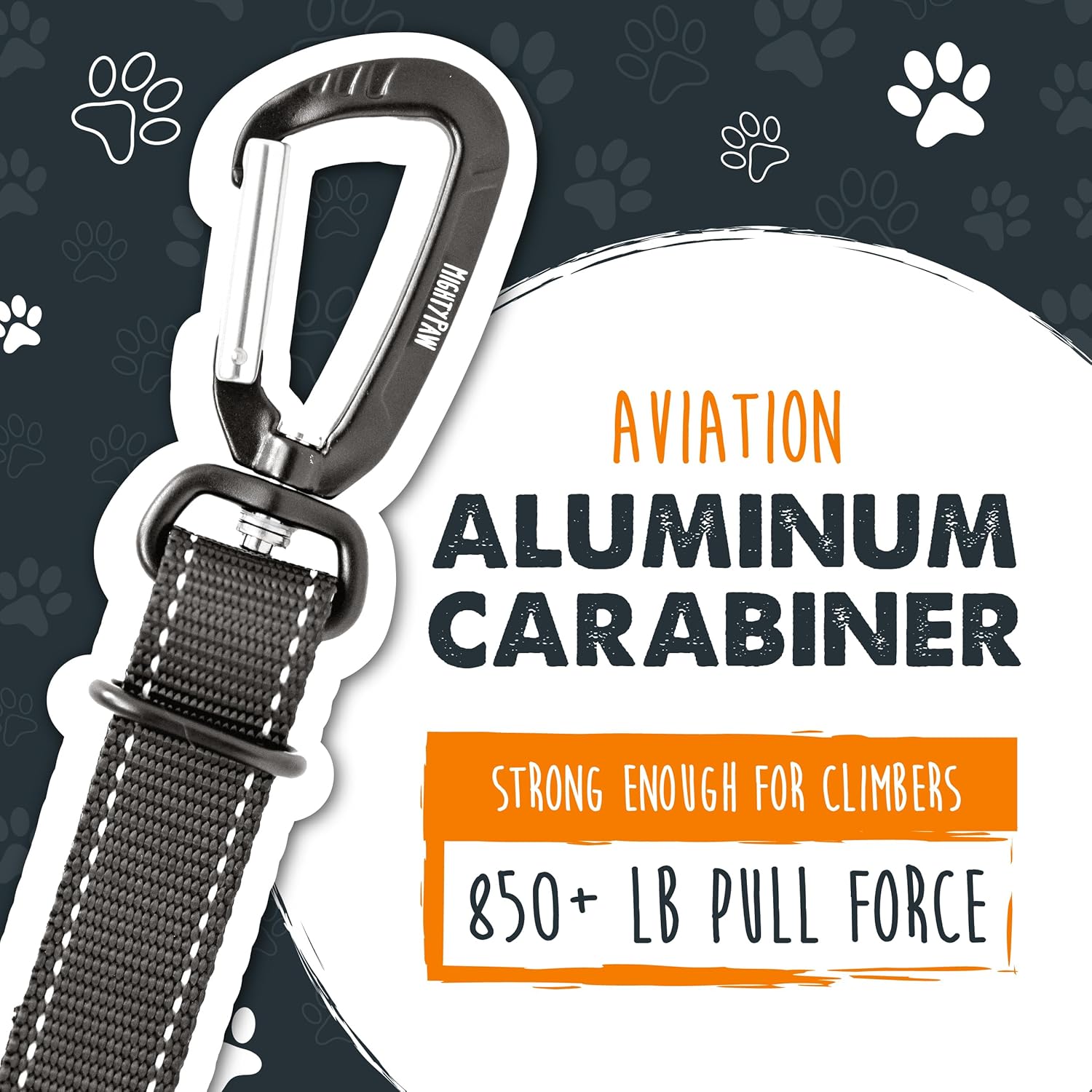 Mighty Paw Dog Seat Belt for Car - Safe Distraction Free Driving, Heavy-Duty Design with Aviation Grade Aluminum Carabiner, Adjustable Dog Seatbelt Harness for Small, Medium and...