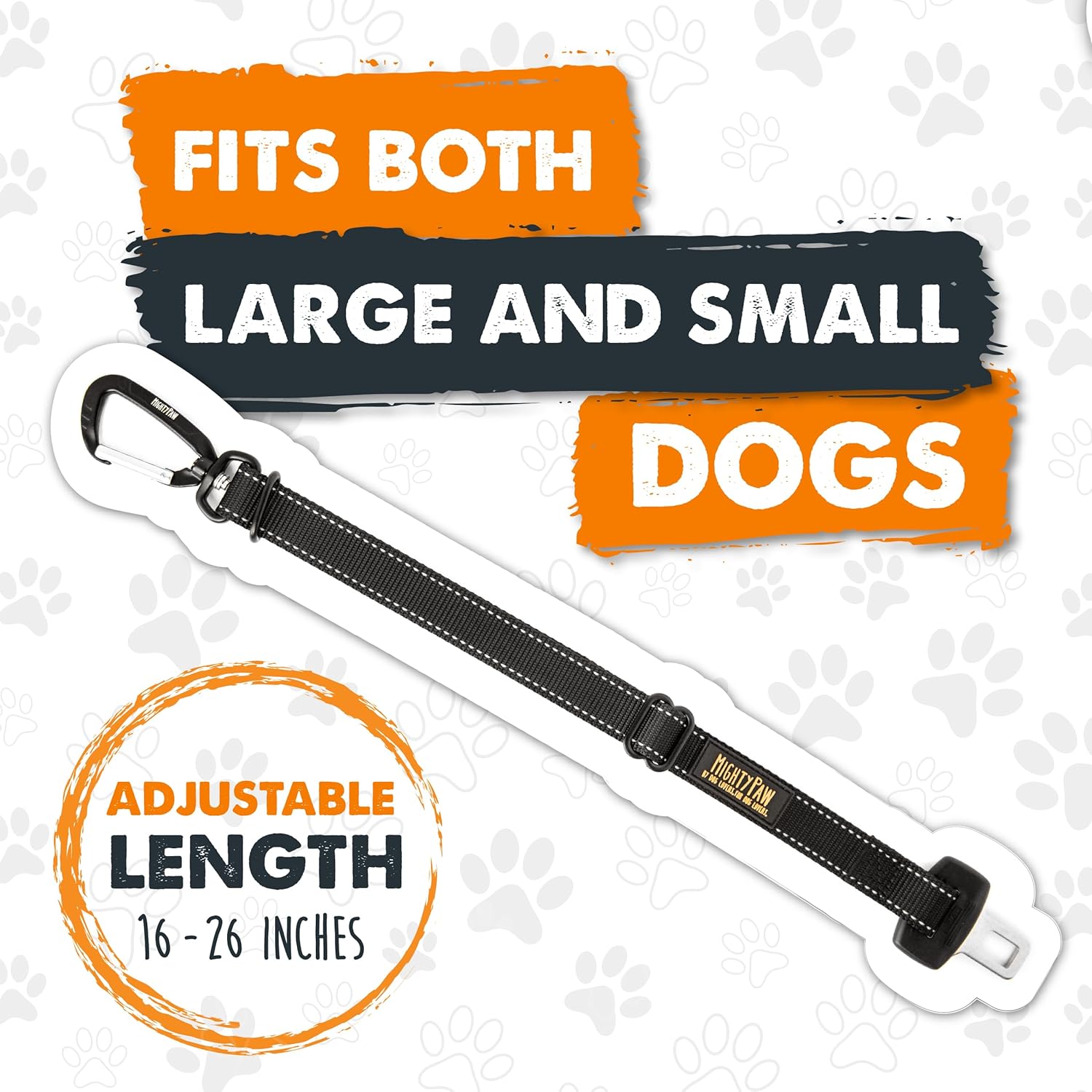 Mighty Paw Dog Seat Belt for Car - Safe Distraction Free Driving, Heavy-Duty Design with Aviation Grade Aluminum Carabiner, Adjustable Dog Seatbelt Harness for Small, Medium and...