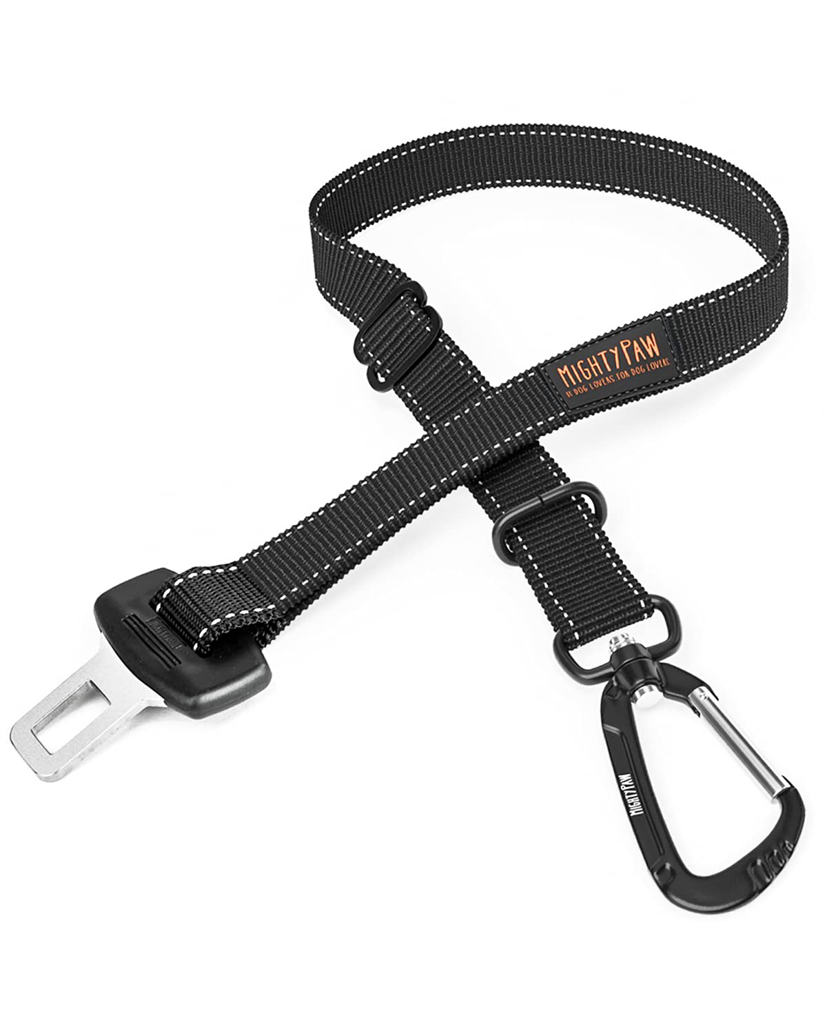 Mighty Paw Dog Seat Belt for Car - Safe Distraction Free Driving, Heavy-Duty Design with Aviation Grade Aluminum Carabiner, Adjustable Dog Seatbelt Harness for Small, Medium and...