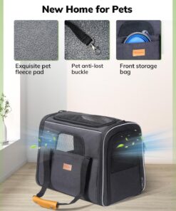 Morpilot Cat Carrier - Cat Carrier Soft for Medium or Large Cats up to 20lbs, with Dual-Sided Cushion, Secure Buckle and Foldable Bowl, Dog Carriers for Small Dogs - Pet Carrier...