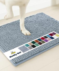 Muddy Mat® | Super Absorbent Door Mat Indoor, Microfiber Quick Dry Chenille Entryway Rug, Non-Slip Front Door Mat, Indoor Mats for Entryway, Machine Washable Pet Rug, Baby Blue...