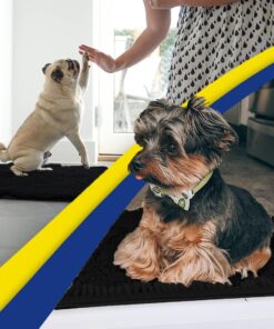 Muddy Mat® | Super Absorbent Door Mat Indoor, Microfiber Quick Dry Chenille Entryway Rug, Non-Slip Front Door Mat, Indoor Mats for Entryway, Machine Washable Pet Rug, Black 30