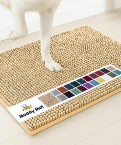 Muddy Mat® | Super Absorbent Door Mat Indoor, Microfiber Quick Dry Chenille Entryway Rug, Non-Slip Front Door Mat, Indoor Mats for Entryway, Machine Washable Pet Rug, Beige 30