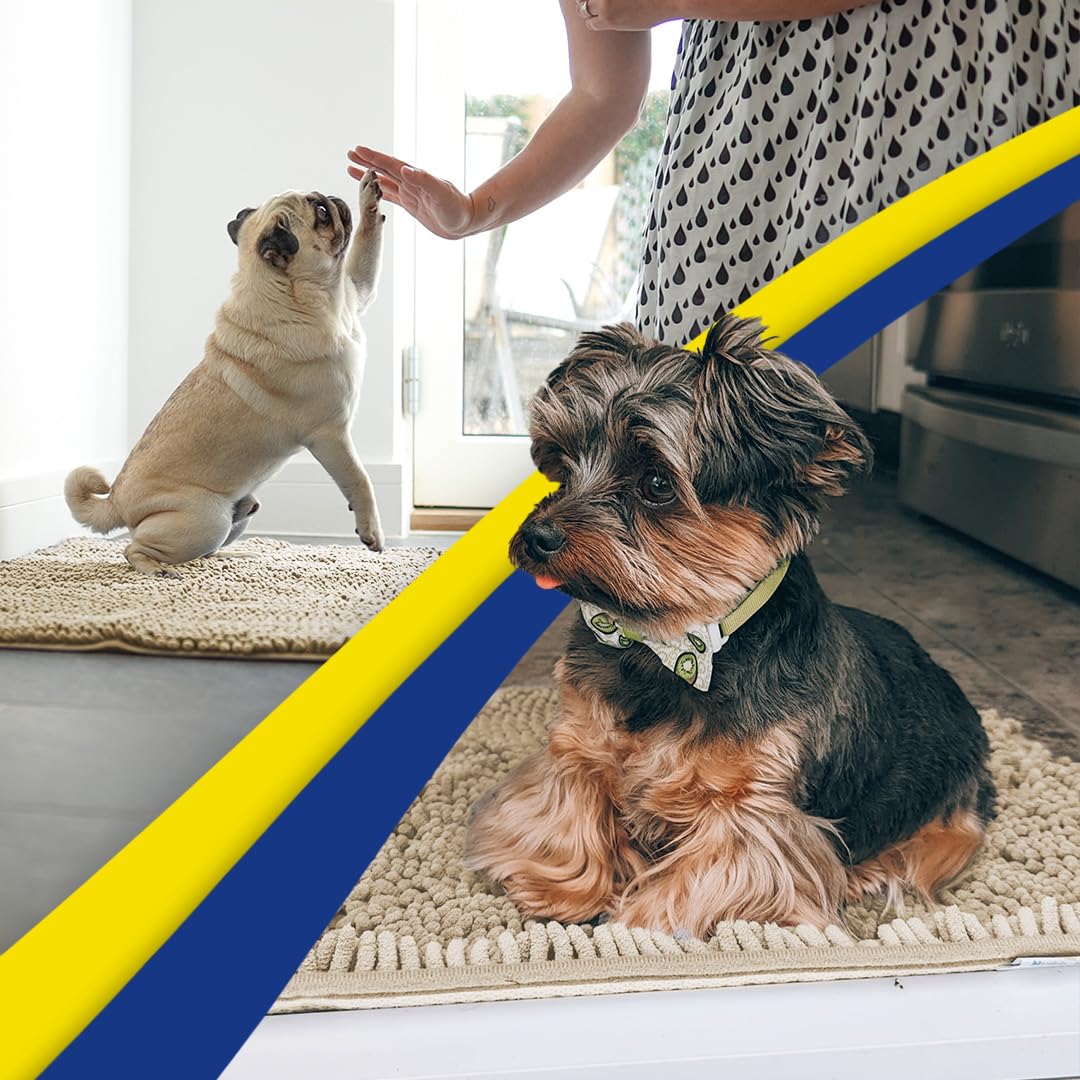 Muddy Mat® | Super Absorbent Door Mat Indoor, Microfiber Quick Dry Chenille Entryway Rug, Non-Slip Front Door Mat, Indoor Mats for Entryway, Machine Washable Pet Rug, Beige 30"x19"