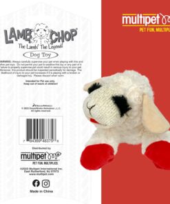 Multipet Lamb Chop Dog Plush Toy - Squeaky Toy for Small & Medium Dogs - Extra Soft Plush - Stuffed Animal for Cuddling & Playing (10
