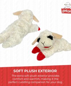 Multipet Lamb Chop Dog Plush Toy - Squeaky Toy for Small & Medium Dogs - Extra Soft Plush - Stuffed Animal for Cuddling & Playing (10