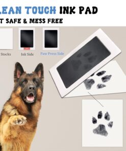 MYPAWLETS Ink & Clay Paw Print Kit for Dog Cat,Clean-Touch Ink Pad & Soft Clay,Pet Paw Print Impression Kit Large Area,Keepsake Frame for 1-2 Pets,Cat/Dog Gifts