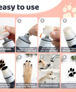 Nabance 2.54 fl oz Black Pet Paw Print Friendly Ink Paint, Dog Cat Paw Print Safe Ink, Non-Toxic Acid-Free, Safe Gentle for Home Christmas New Year DIY Keepsake Stamp Dog Mom Gifts