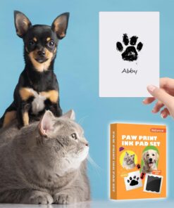 Nabance Inkless Paw Print Kit for Dogs, Cats & Babies, 4 Clean Touch Ink Pads and 8 Imprint Cards, Pet Paw Print Impression Kit for Dog Nose & Baby Handprint Kit, Keepsake Gift...