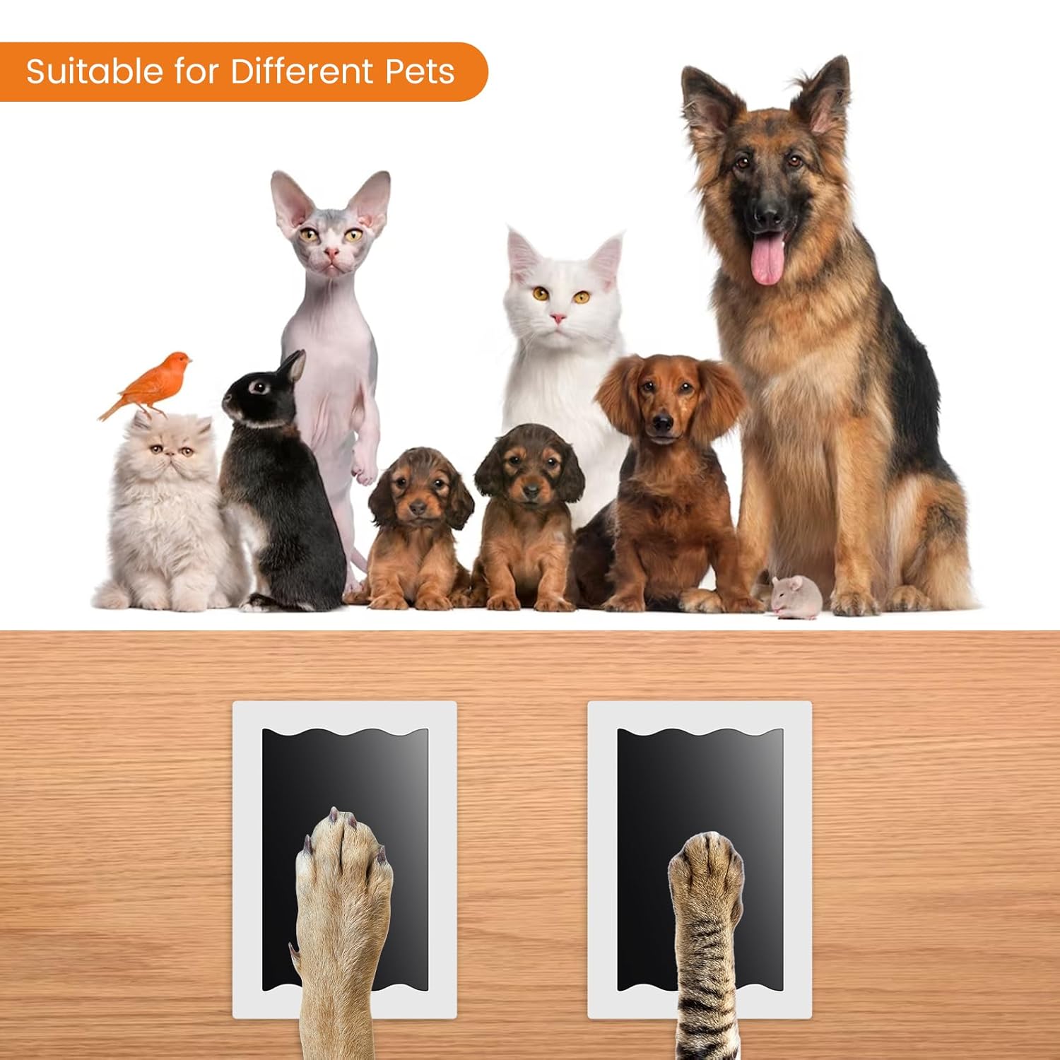 Nabance Inkless Paw Print Kit for Dogs, Cats & Babies, 4 Clean Touch Ink Pads and 8 Imprint Cards, Pet Paw Print Impression Kit for Dog Nose & Baby Handprint Kit, Keepsake Gift...