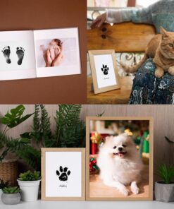Nabance Inkless Paw Print Kit for Dogs, Cats & Babies, 4 Clean Touch Ink Pads and 8 Imprint Cards, Pet Paw Print Impression Kit for Dog Nose & Baby Handprint Kit, Keepsake Gift...