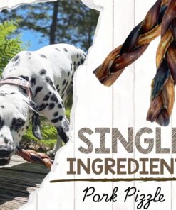 Nature Gnaws Braided Pork Bully Sticks for Dogs 5-6