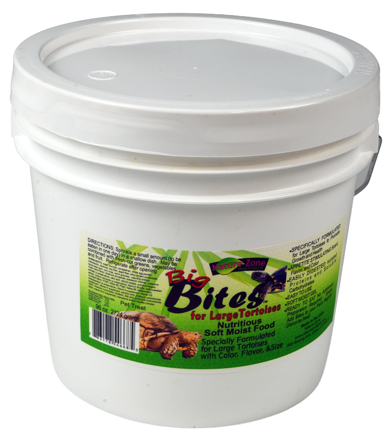 Nature Zone Big Bites for Large Tortoises – Waffle Cut Food Supplement | Musk Melon Flavor | High-Fiber, Nutrient-Rich Tortoise Diet | Supports Digestion, Color & Appetite, 1 Gal