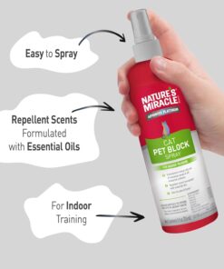 Nature's Miracle Advanced Platinum Cat Pet Block Repellent Spray, 8 Ounces, Indoor Training Aid for Cats