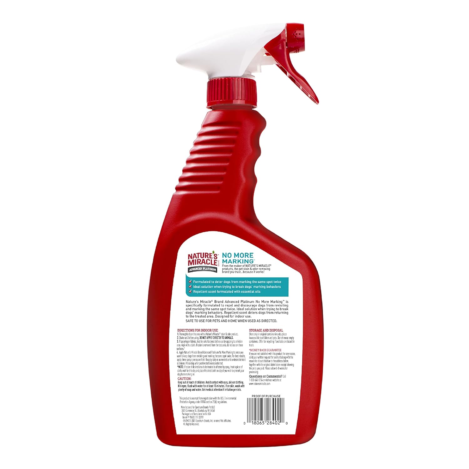 Nature's Miracle Advanced Platinum No More Marking, Helps Discourage Repetitive Dog Marking, 24 oz