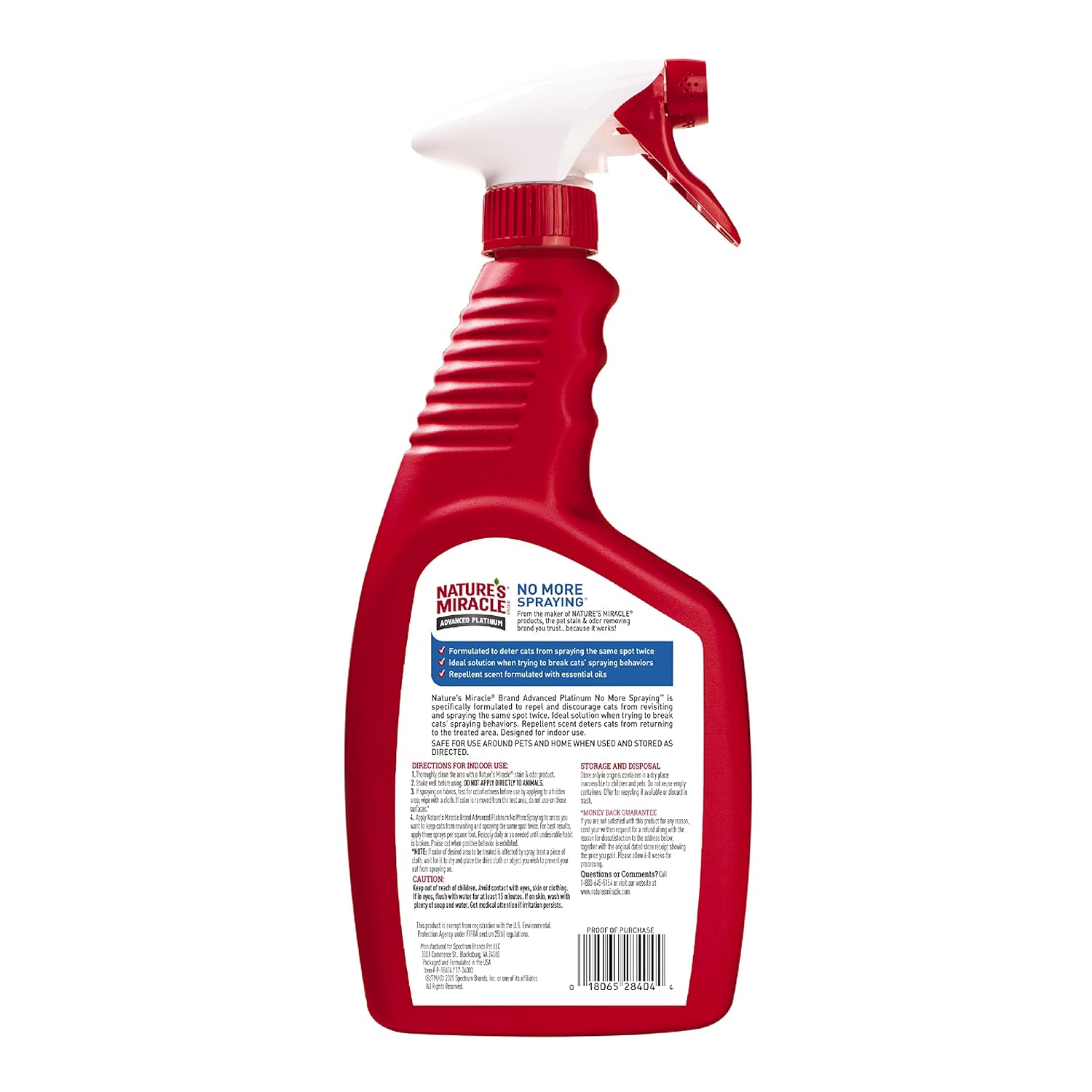 Nature's Miracle Advanced Platinum No More Spraying, 24 Ounces, Helps Discourage Repetitive Cat Spraying