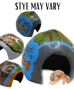 Needzo DIY Hermit Crab Habitat Starter Kit with Choya Wood, Coral Pieces, Large Coconut Hut, Crossing Bridge, Thermometer, Food Pouch, and Treat Pouch, All in One Pet Supplies,...