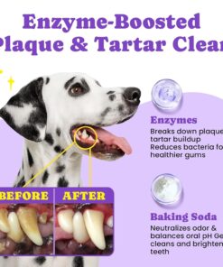 No-Rinse Dog Dental Care Wipes, Cat & Dog tooth brushing kit, Dog Wipes for Pet & Cat Teeth Cleaning, Dog toothbrush Finger Dental Wipes to Remove Plaque & Tartar, Disposable...