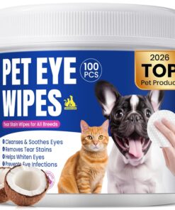No-Rinse Dog Dental Care Wipes, Cat & Dog tooth brushing kit, Dog Wipes for Pet & Cat Teeth Cleaning, Dog toothbrush Finger Dental Wipes to Remove Plaque & Tartar, Disposable...