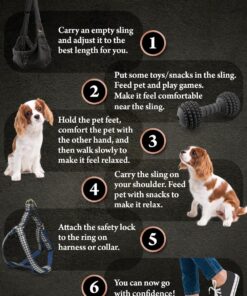 Noah & Paw Dog Sling Carrier for Small Dogs 3-10lb, Dog Sling for Small Dogs and Cats, Dog Carrier with Adjustable Padded Strap, Premium Twill, Lined with Fur, Double Safety...