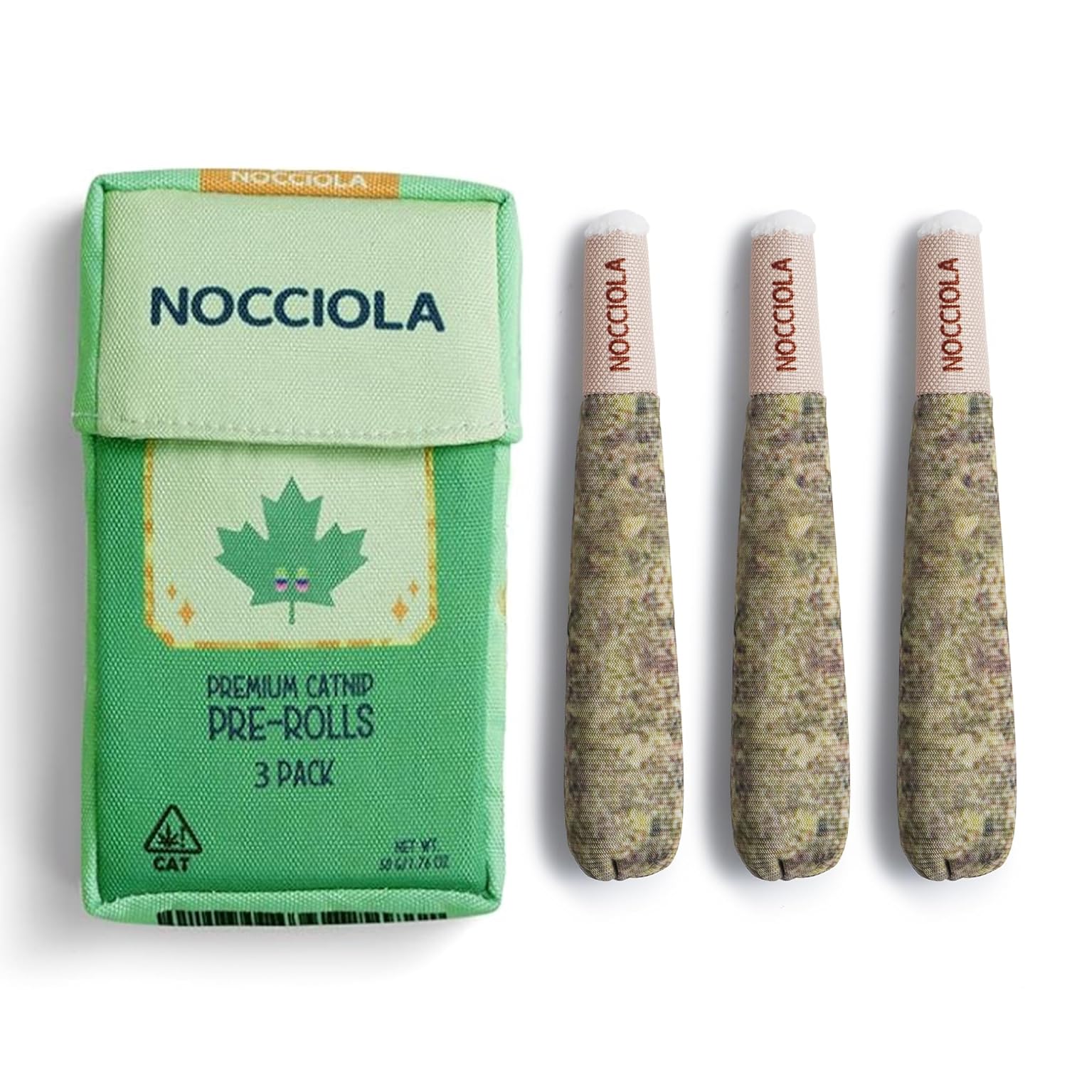 Nocciola 3 Pack Catnip Toys for Cats, Funny Cat Toys Filled with 100% Pure Organic Catnip, Safe Kitten Teething Chew and Kicker Toys, Stress Relieving Fun for Indoor Cats