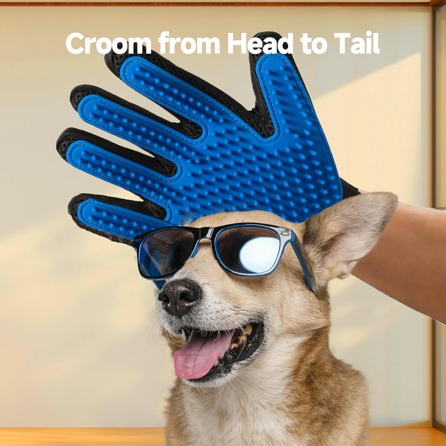 NVNAN Pet Hair Removal Glove for Dogs & Cats, 2-in-1 Deshedding Brush & Massage Mitt - Grooming Gloves for Shedding Control, Bathing and Washing, Safe for Short/Long Hair Pets...