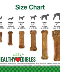 Nylabone Healthy Edibles Natural Dog Chews Long Lasting Chicken Flavor Treats for Dogs, Medium/Wolf (2 Count)