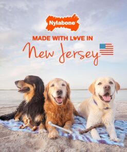 Nylabone Healthy Edibles Natural Dog Chews Long Lasting Chicken Flavor Treats for Dogs, Medium/Wolf (2 Count)