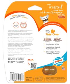 Nylabone Ring Bone Chew Toy for Puppies, Puppy Teething Toys, Puppy Enrichment Toys, Chicken Flavor, X-Small Dogs - Up to 15 lbs, 2 Pack