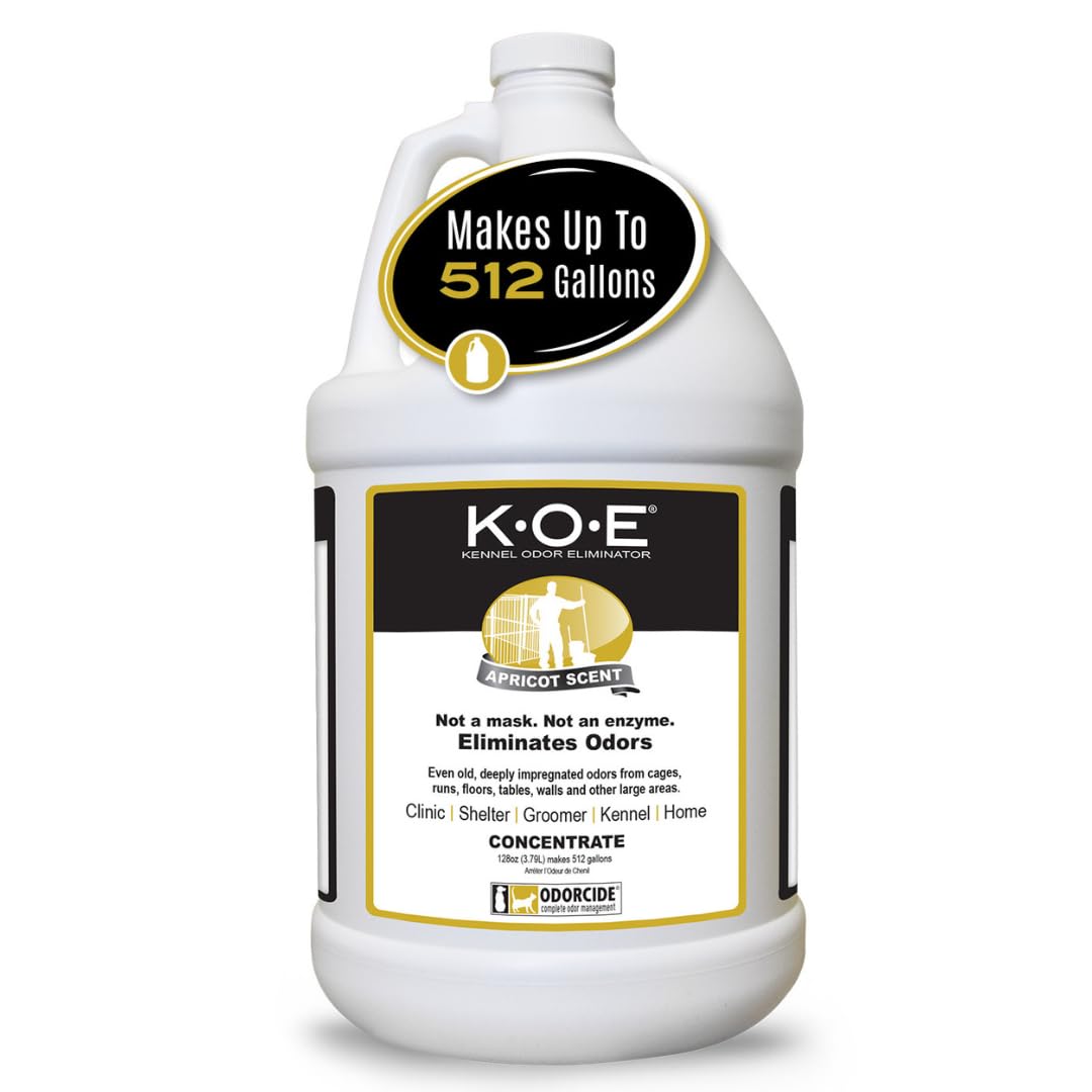 Odorcide K.O.E. Apricot Odor Eliminator 16 oz for Strong Odor for Cages, Runs & More – Home & Kennel w/Safe, Non-Enzymatic Formula