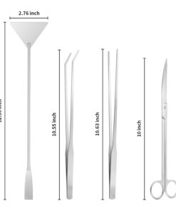 Ohtomber Aquascape Tools Aquarium Kit - 4PCS Terrarium Supplies Include Long Tweezers for Terrarium, Feeding Tongs, Aquarium Scissors, Algae Scraper for Fish Tank Cleaning Plant...