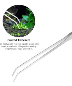 Ohtomber Aquascape Tools Aquarium Kit - 4PCS Terrarium Supplies Include Long Tweezers for Terrarium, Feeding Tongs, Aquarium Scissors, Algae Scraper for Fish Tank Cleaning Plant...