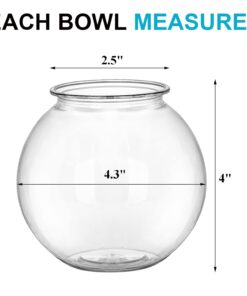 Okllen 12 Pack Plastic Ivy Bowls, 16 Oz Round Fish Bowl Unbreakable Vases Bowls for Home Decor, Carnival Games, Candy, Party Favors, Centerpiece, BPA Free, Clear