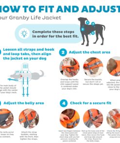 Outward Hound Granby Splash Orange Dog Life Jacket, Large