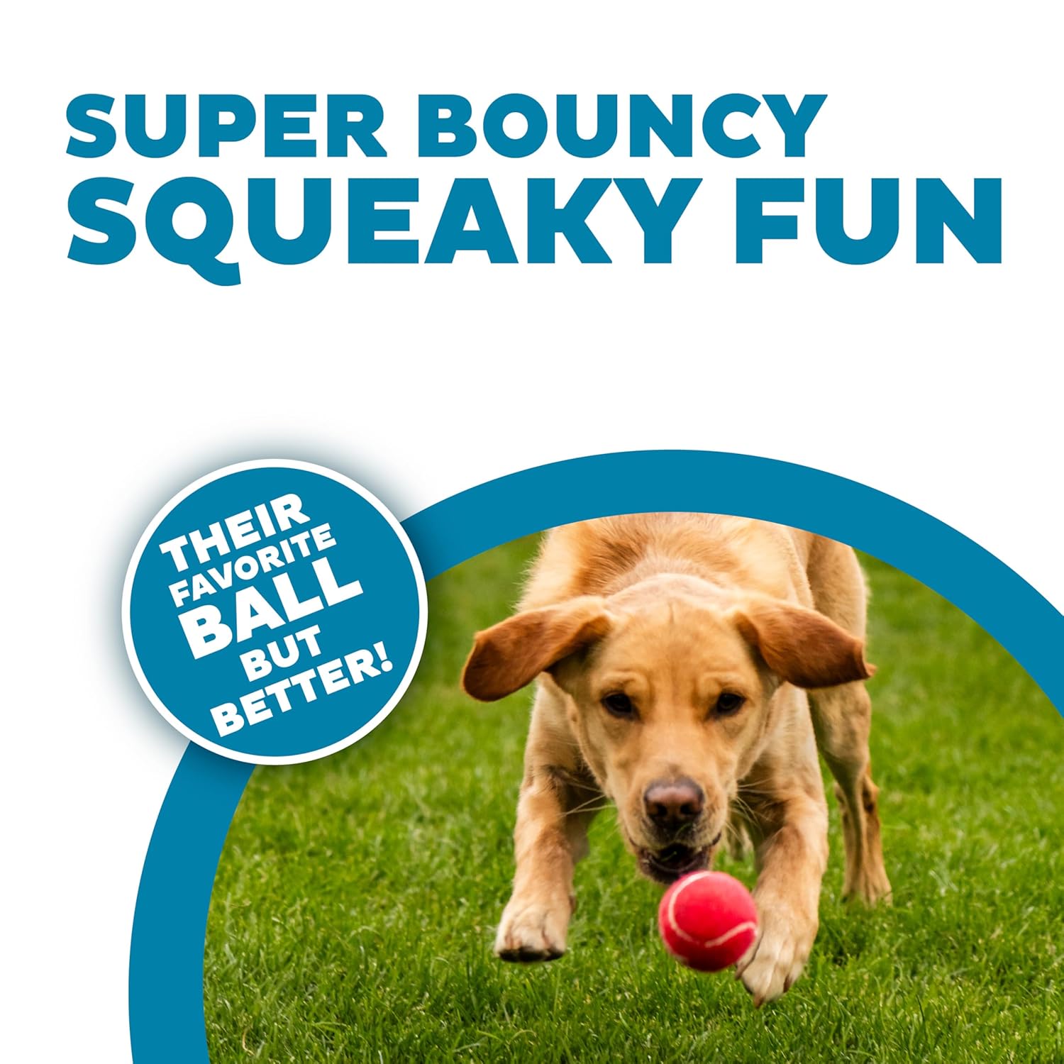 Outward Hound Squeaker Ballz – Squeaky Tennis Balls for Dogs Under 50 lbs, Interactive Dog Toy for Fetch & Training, Medium (2.5"), 4‑Pack