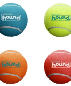 Outward Hound Squeaker Ballz – Squeaky Tennis Balls for Dogs Under 50 lbs, Interactive Dog Toy for Fetch & Training, Medium (2.5