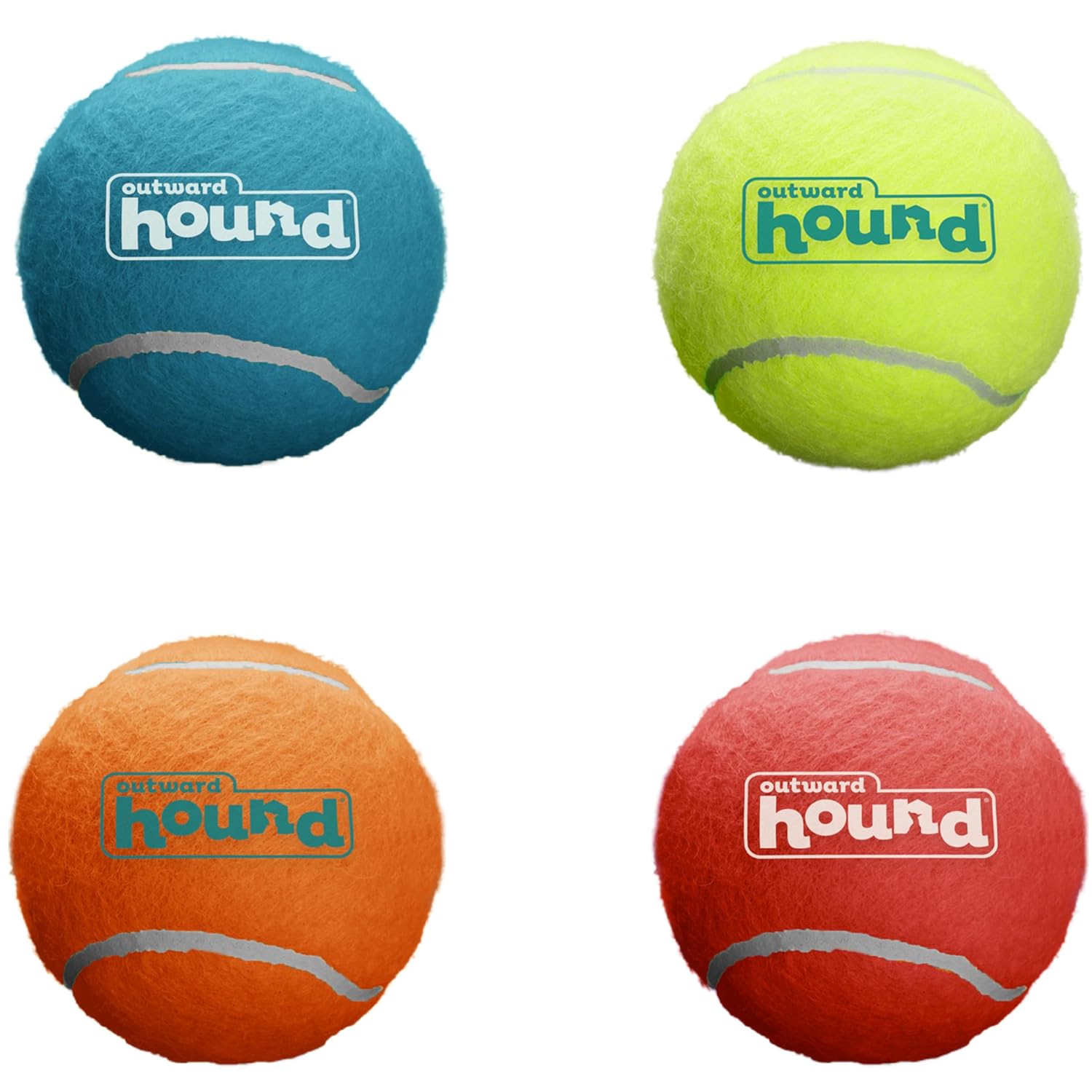 Outward Hound Squeaker Ballz – Squeaky Tennis Balls for Dogs Under 50 lbs, Interactive Dog Toy for Fetch & Training, Medium (2.5"), 4‑Pack