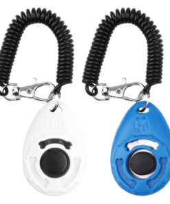 OYEFLY Dog Training Clicker with Wrist Strap Durable Lightweight Easy to Use, Pet Training Clicker for Cats Puppy Birds Horses. Perfect for Behavioral Training 2-Pack (Black and...