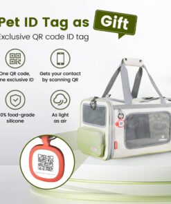 Pawaii Cat Carrier with ID Tag, TSA Airline Approved Soft Sided Collapsible Pet Travel Carrier, Portable Comfortable Convenient Foldable Cat Travel Bag
