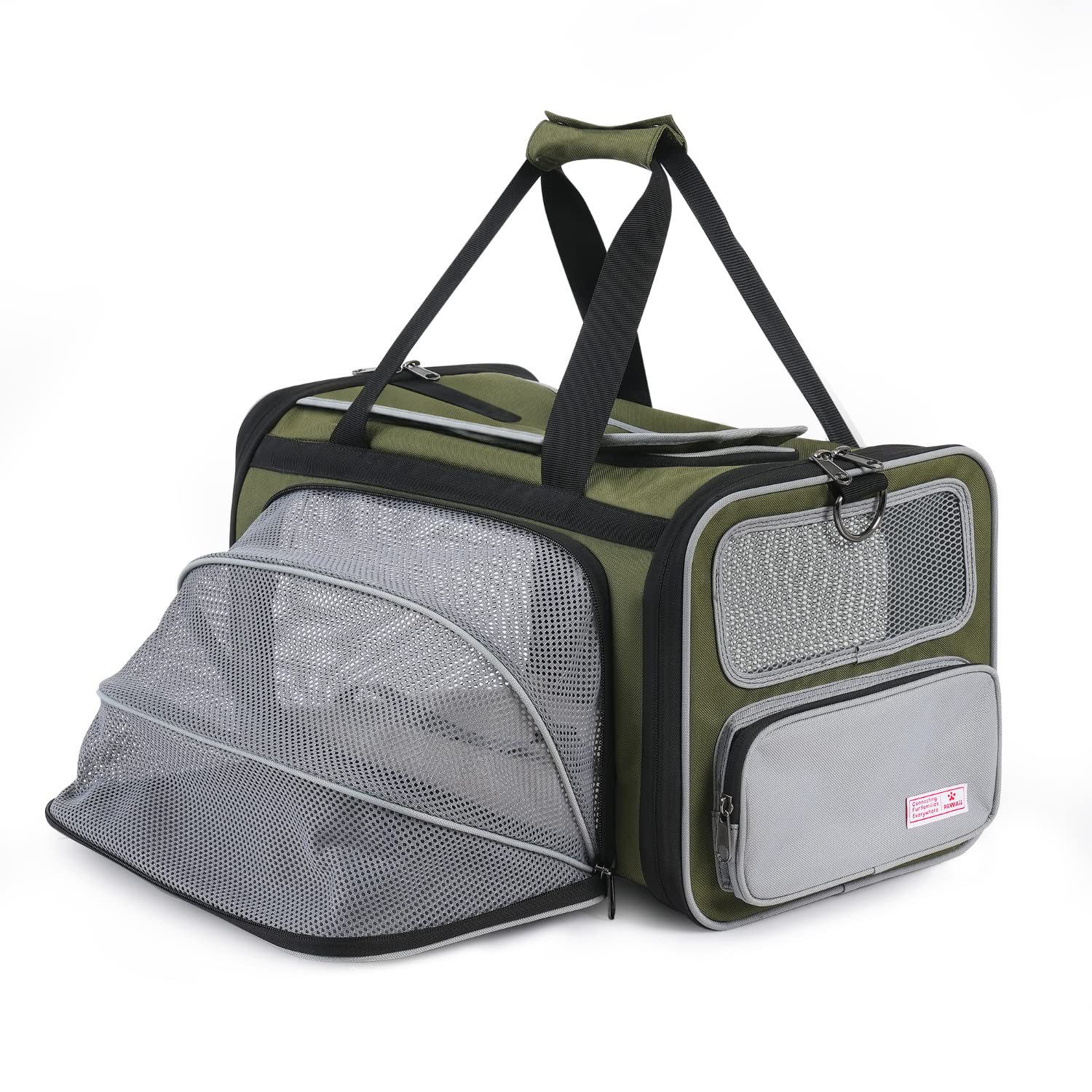 Pawaii Cat Carrier with ID Tag, TSA Airline Approved Soft Sided Collapsible Pet Travel Carrier, Portable Comfortable Convenient Foldable Cat Travel Bag