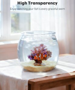 Pawfly 0.5 Gallon Mini Plastic Fish Bowl, Unbreakable Small Fishbowl Desktop Aquarium, Clear Round Plastic Fish Tank for Small Fish, Shatterproof Betta Fish Tank Goldfish Bowl,...