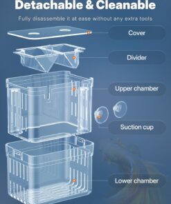 Pawfly Aquarium Breeding Box - Transparent Plastic Breeder Box for Fish Tank, Fry Hatchery Incubator for Baby Fish, Shrimp, Betta, Clownfish, Guppy, Large