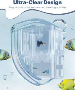 Pawfly Aquarium Breeding Box - Transparent Plastic Breeder Box for Fish Tank, Fry Hatchery Incubator for Baby Fish, Shrimp, Betta, Clownfish, Guppy, Large