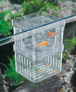 Pawfly Aquarium Breeding Box - Transparent Plastic Breeder Box for Fish Tank, Fry Hatchery Incubator for Baby Fish, Shrimp, Betta, Clownfish, Guppy, Large