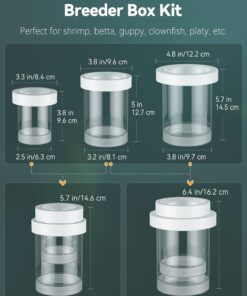 Pawfly Breeder Box for Fish Tank, Aquarium Fish Breeding Box, Floating Guppy Breeder Box, Baby Fish Separator for Aquarium, Plastic Hatchery Incubator Isolation Box for Shrimp...