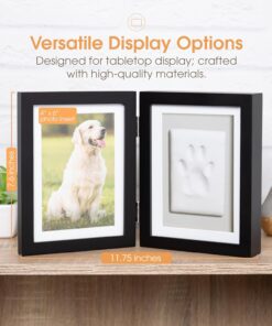 Pearhead Pet Paw Print Photo Frame With Clay Imprint Kit - Wooden Pet Paw Print Frame, DIY Memorial Keepsake for Cats and Dogs, No Mess Clay for Perfect Pawprints, Ideal Home...